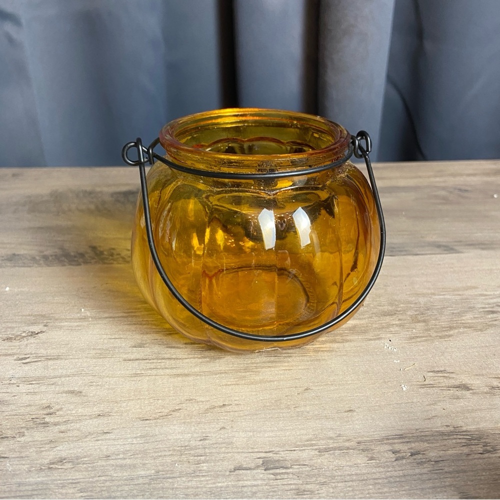 Jack-o'-Lantern Pumpkin Glass Candle Holder Tea Light Halloween Home‎ Decoration - Picture 3 of 7